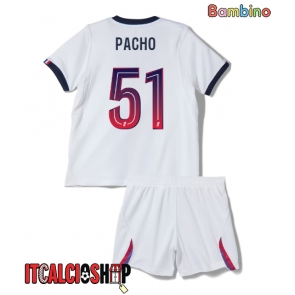 Paris Saint-Germain Willian Pacho #51 Seconda Maglia Bambino 2026-27 Manica Corta (+ Pantaloni corti)